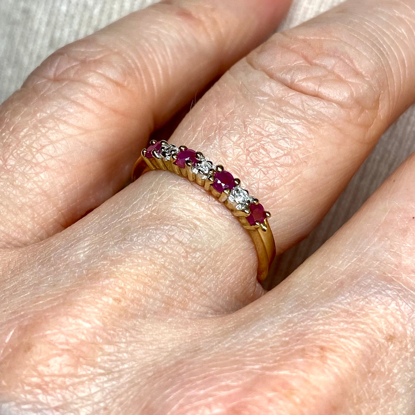 9ct Gold Ruby & Diamond Eternity Ring - John Ross Jewellers