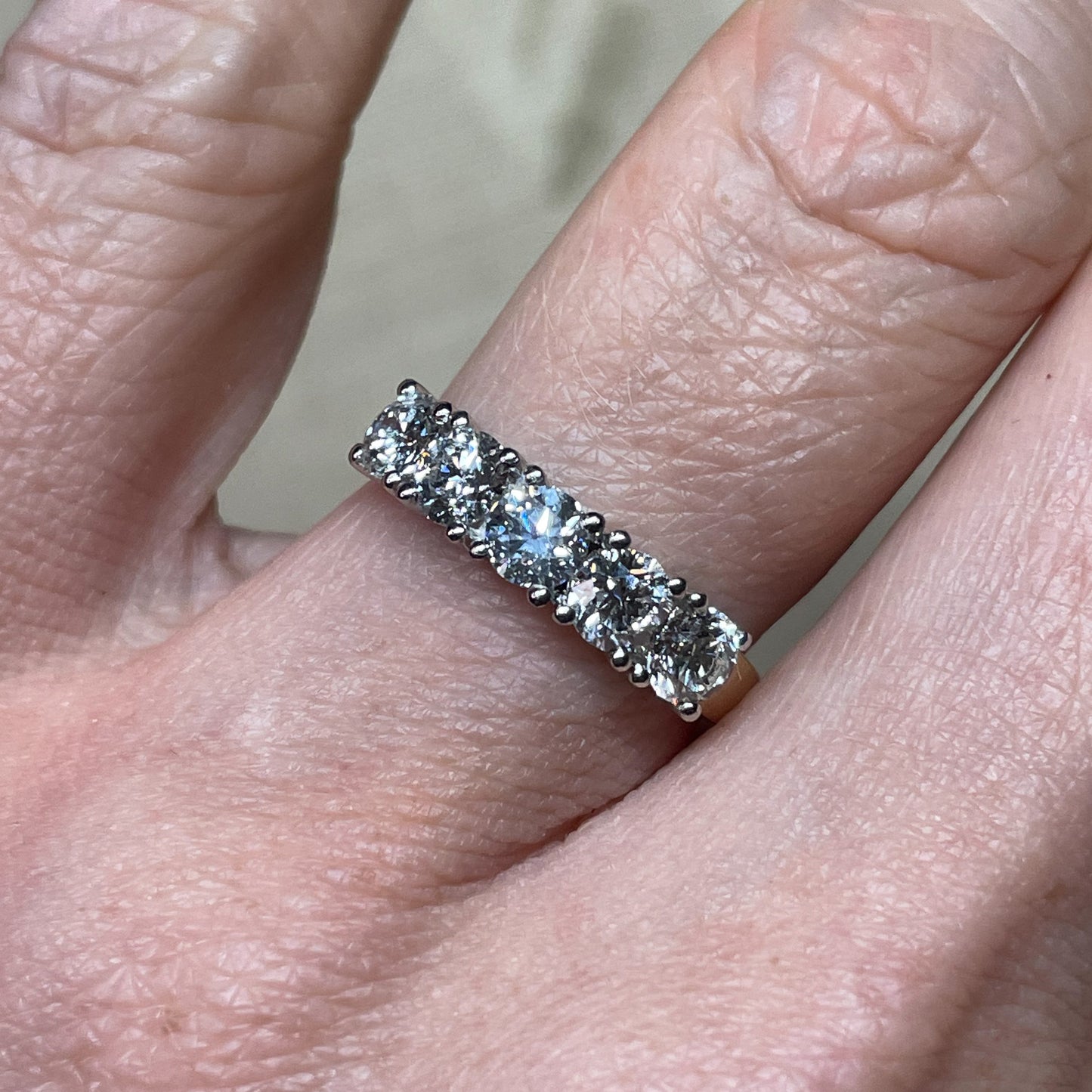 18ct Gold 1.36ct Five Stone Diamond Eternity Ring | Certified - John Ross Jewellers
