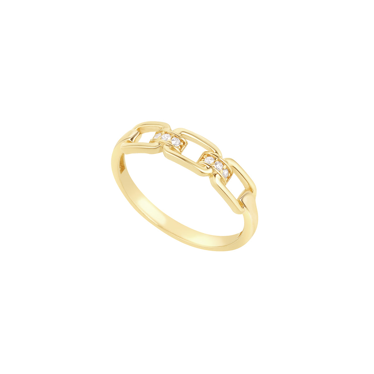 9ct Gold Open Link CZ Ring - John Ross Jewellers