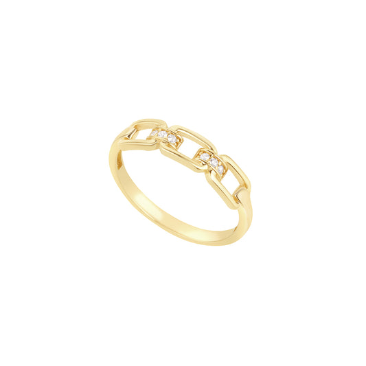 9ct Gold Open Link CZ Ring - John Ross Jewellers