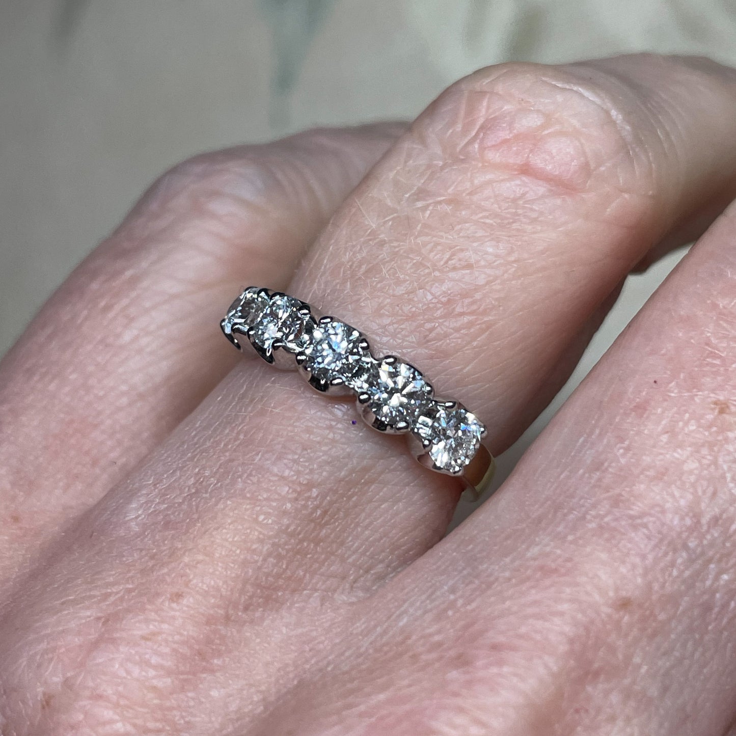 18ct Gold 1.02ct Five Stone Diamond Eternity Ring - John Ross Jewellers