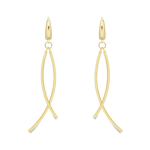 9ct Gold Super Stylish Drop Earrings - John Ross Jewellers