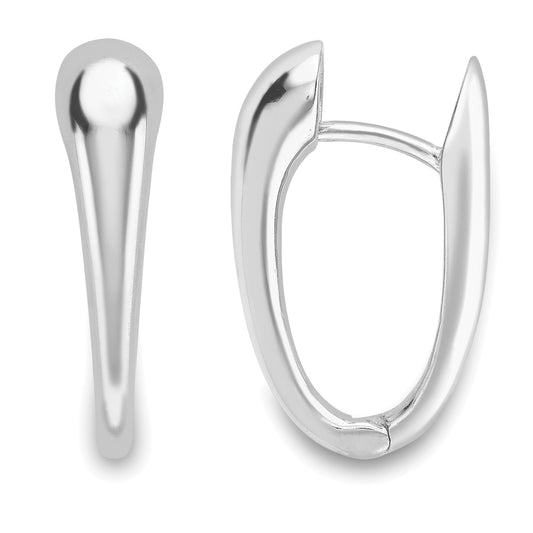 9ct White Gold Huggie Hoops - John Ross Jewellers