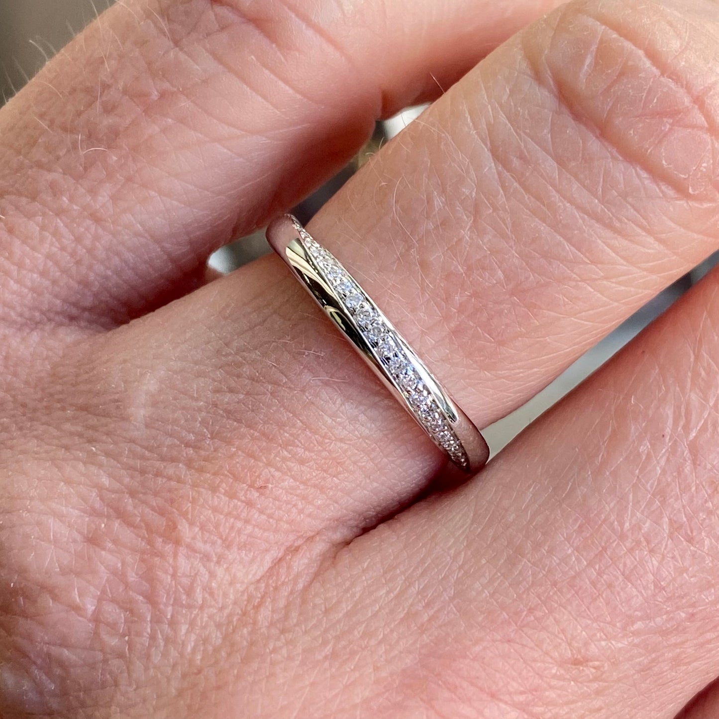 18ct White Gold 0.14ct Crossover Diamond Wedding Ring | 2.5mm - John Ross Jewellers
