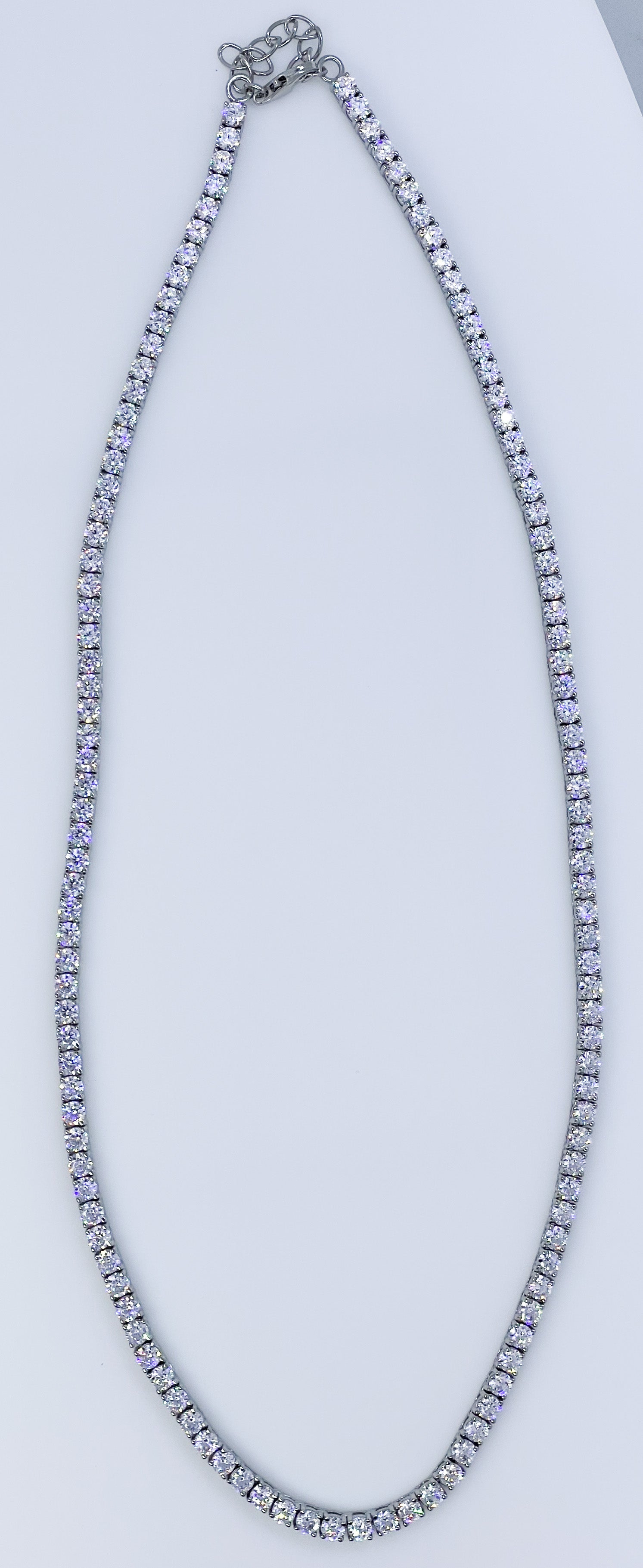 Silver CZ Line Necklace | 16" - John Ross Jewellers