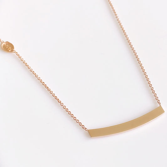 9ct Rose Gold Bar Disc Necklace - John Ross Jewellers