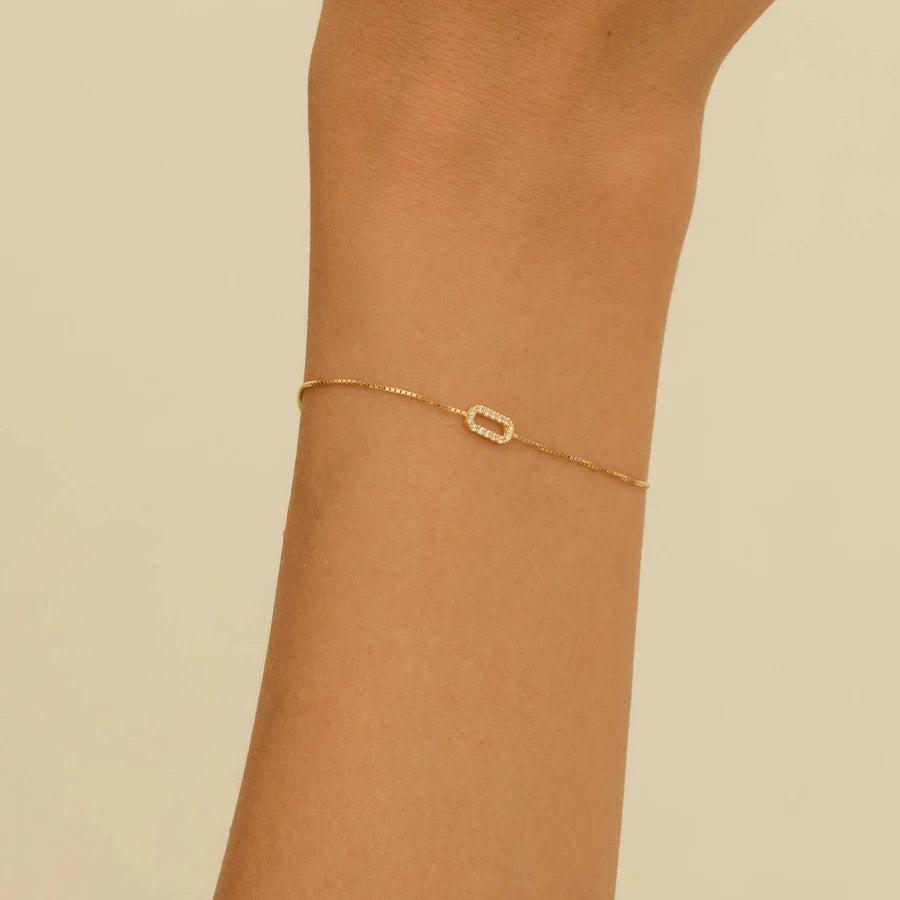 Sunshine CZ Paper Link Bracelet - John Ross Jewellers