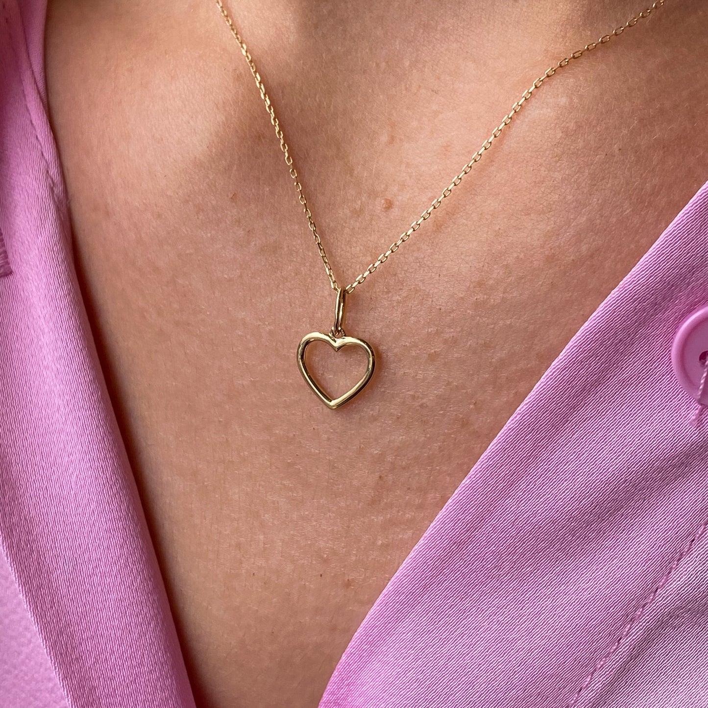 14ct Gold Open Heart Pendant Necklace - John Ross Jewellers