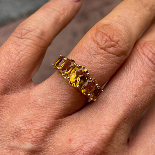 9ct Gold Citrine Stepped Ring - John Ross Jewellers