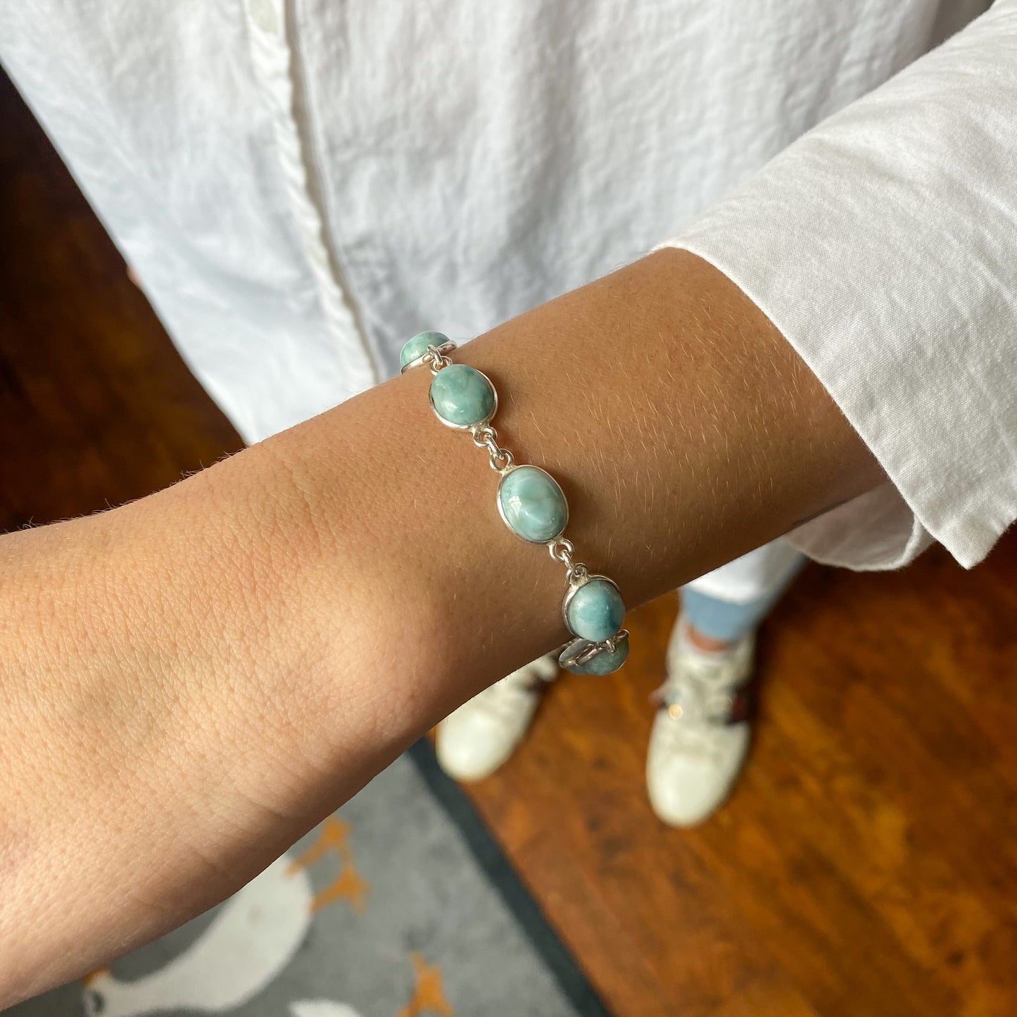 Silver Larimar Bracelet - John Ross Jewellers