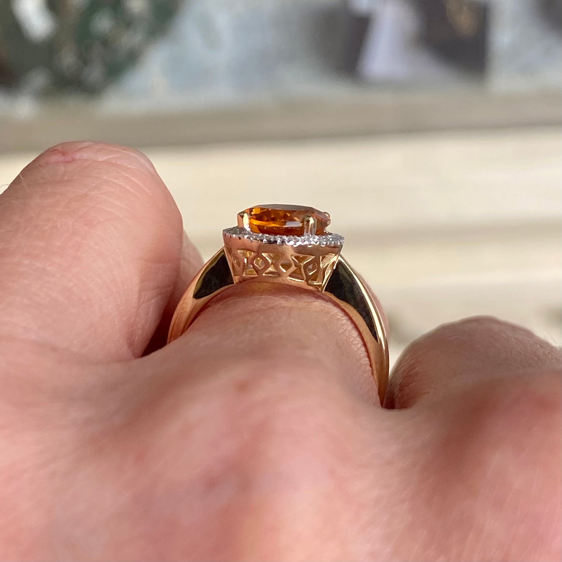 9ct Gold Citrine & Diamond Ring - John Ross Jewellers