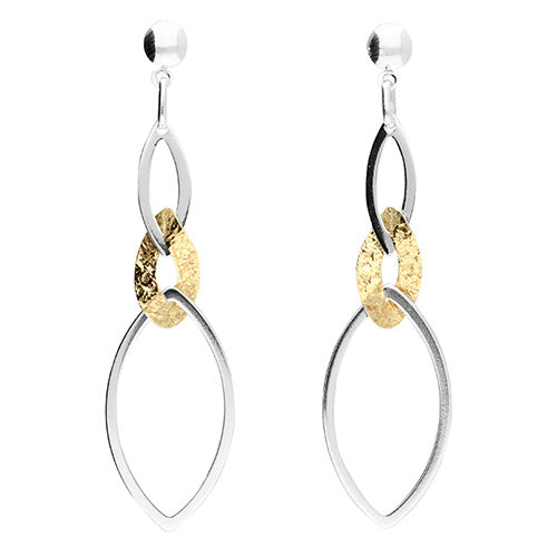 SUNSHINE Textured Long Drop Earrings - John Ross Jewellers