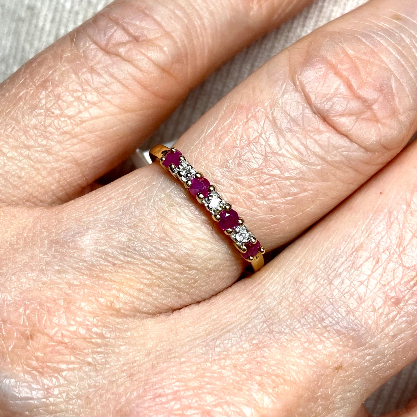 9ct Gold Ruby & Diamond Eternity Ring - John Ross Jewellers