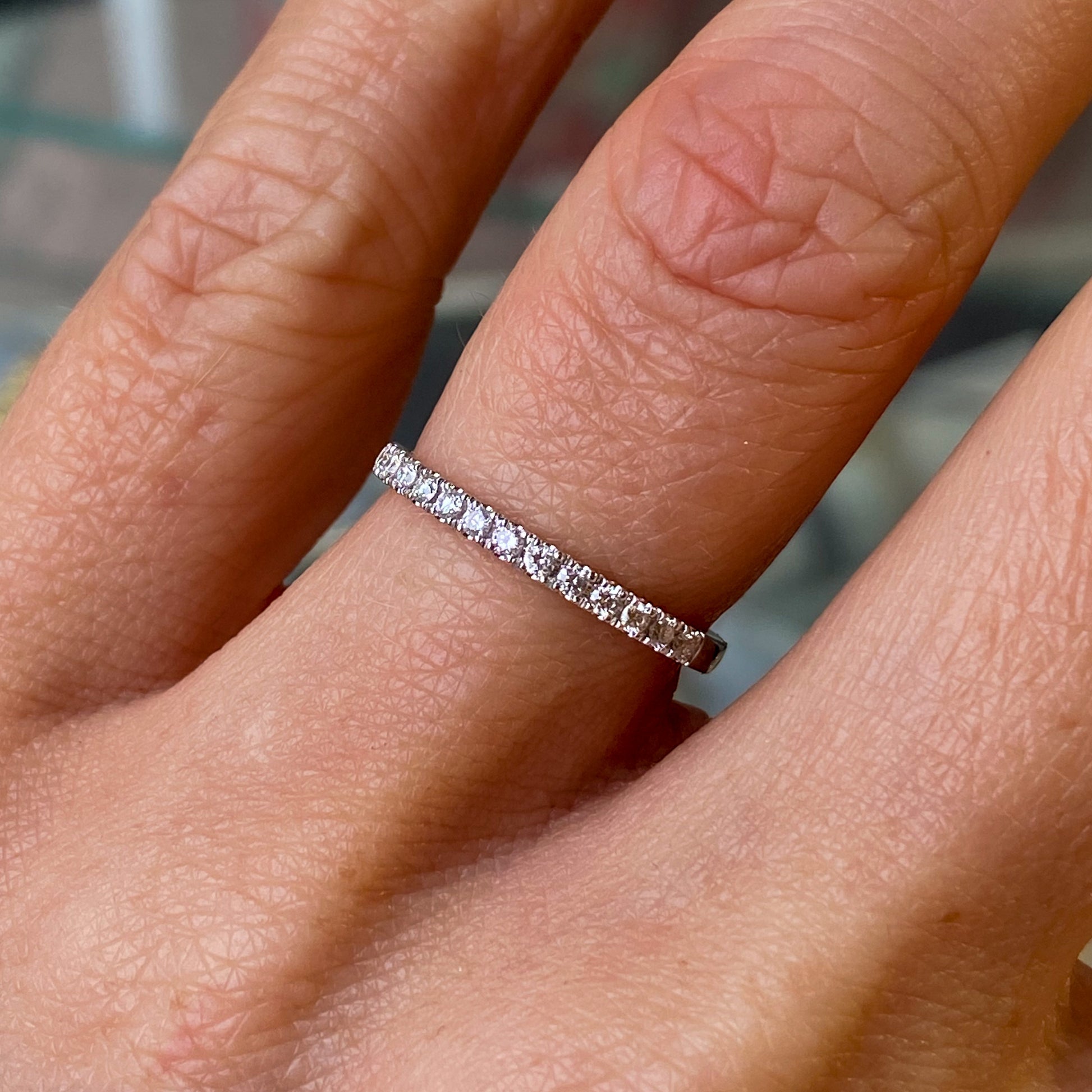 18ct White Gold Diamond Set Wedding/Eternity Band | 0.17ct - John Ross Jewellers