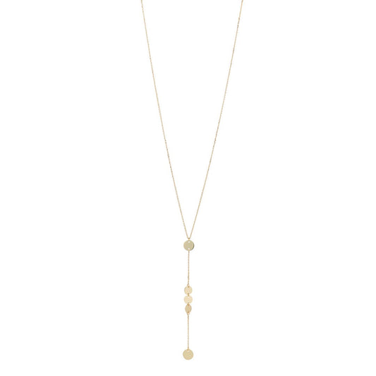 9ct Gold Five Discs Lariat Necklace - John Ross Jewellers