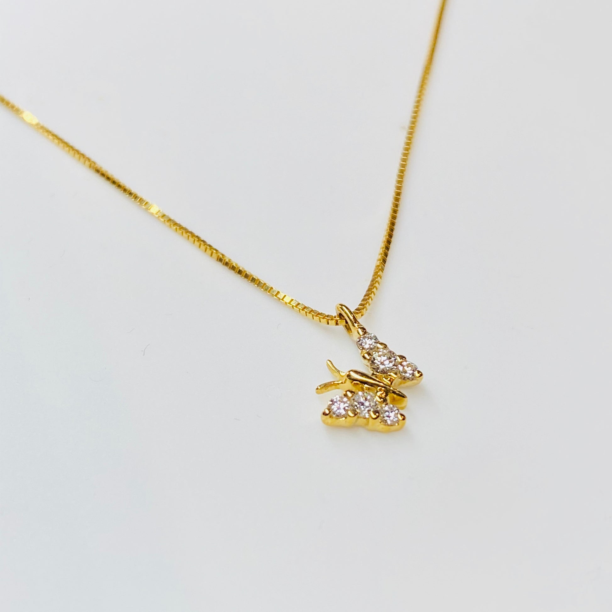 18ct Gold Diamond Butterfly Necklace - 0.09ct - John Ross Jewellers