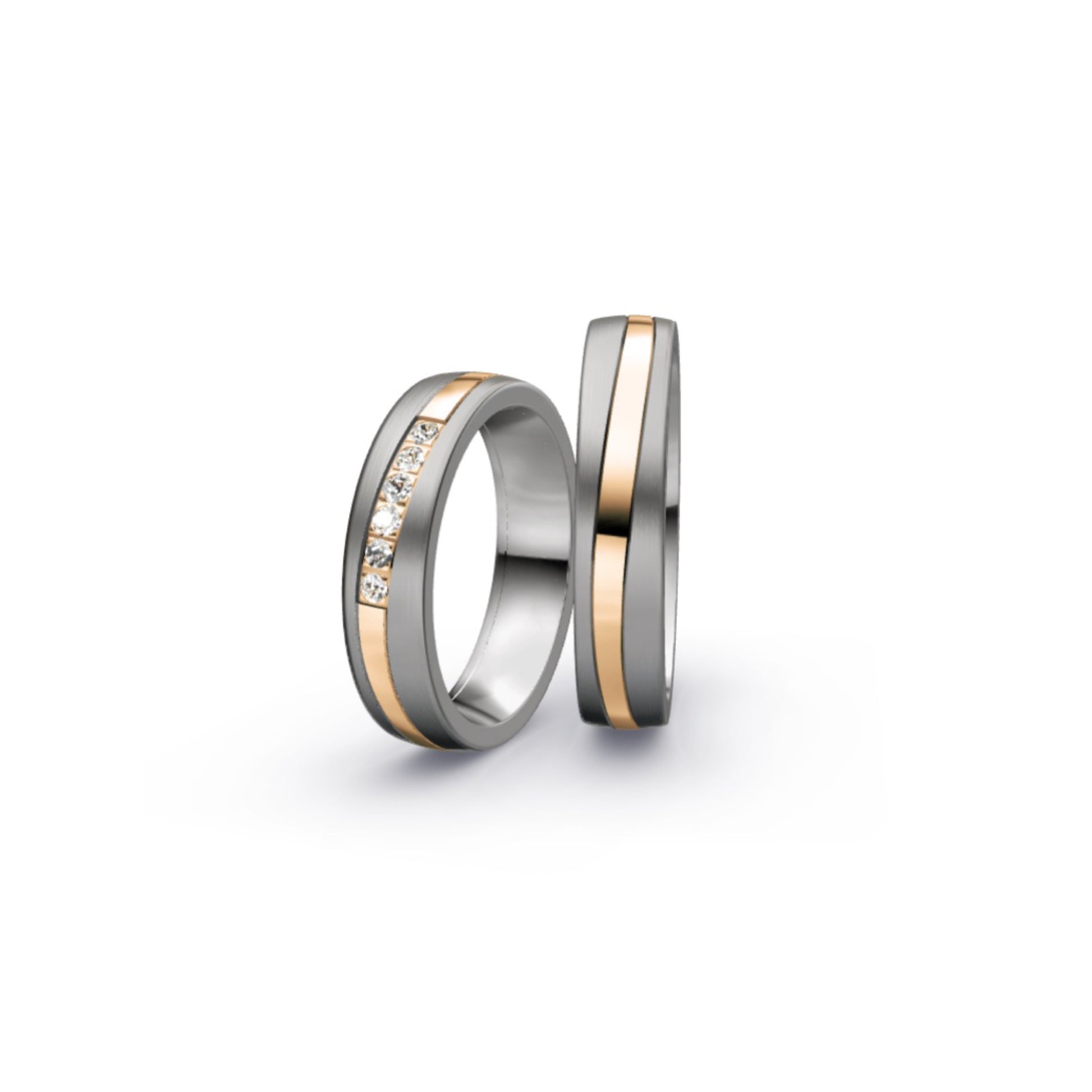 Titanium & 14ct Rose Gold Wedding Ring | 5mm - John Ross Jewellers