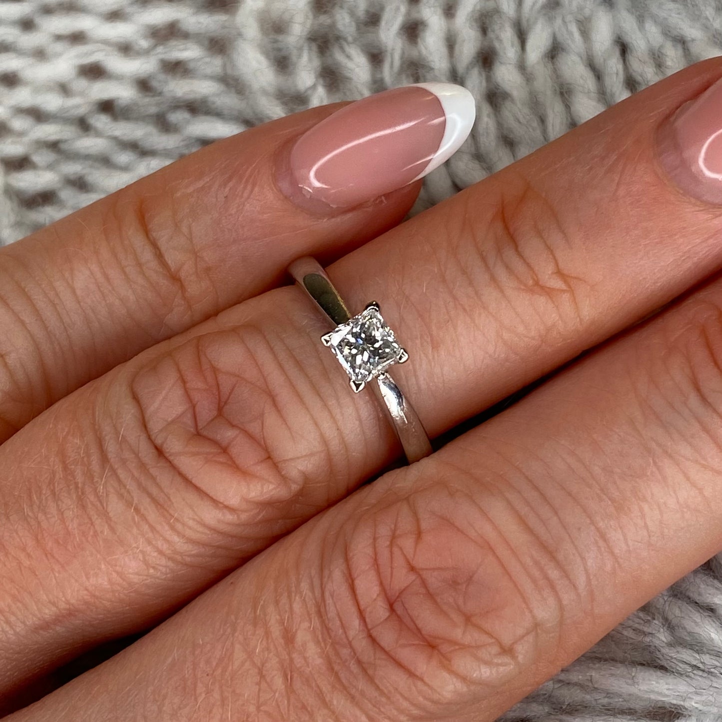 Platinum Princess Cut Diamond Solitaire Engagement Ring 0.53ct - John Ross Jewellers