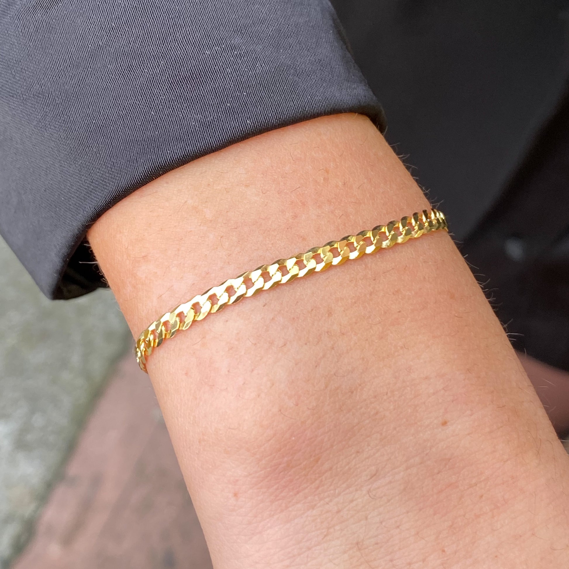 Sunshine Flat Curb Bracelet | 19cm - John Ross Jewellers