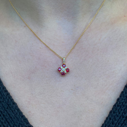 18ct Gold Ruby & Diamond Necklace - John Ross Jewellers