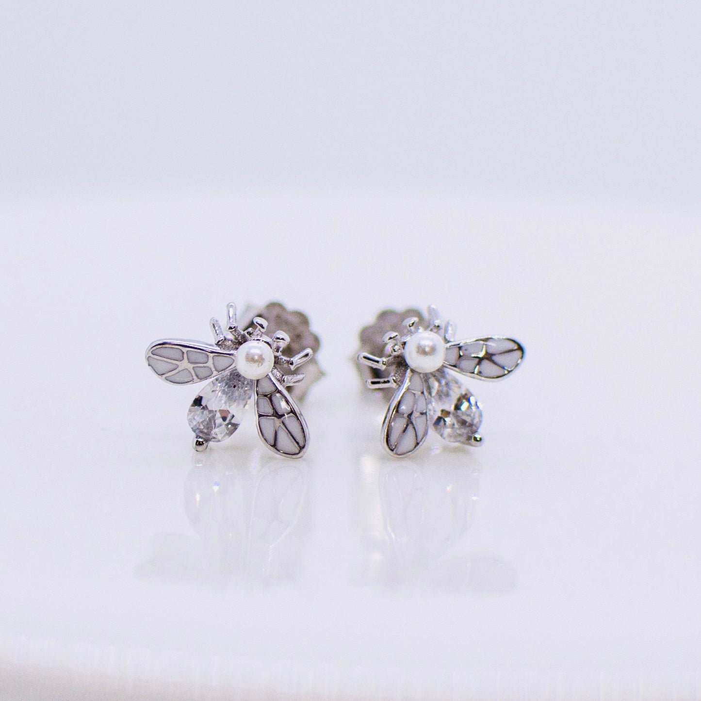 Silver Bee Stud Earrings - John Ross Jewellers