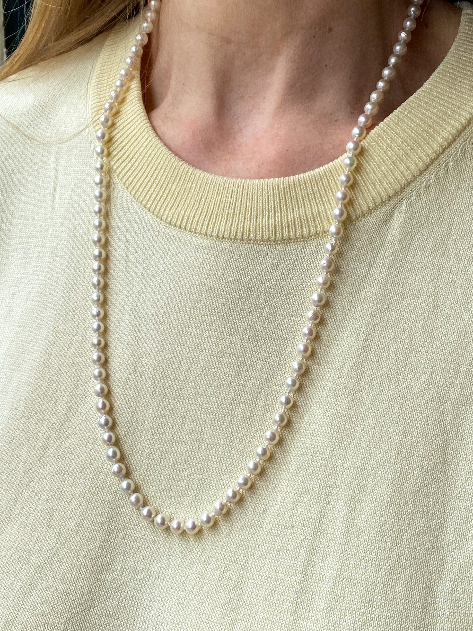 9ct Gold 28" Akoya Cultured Pearl Necklace - John Ross Jewellers