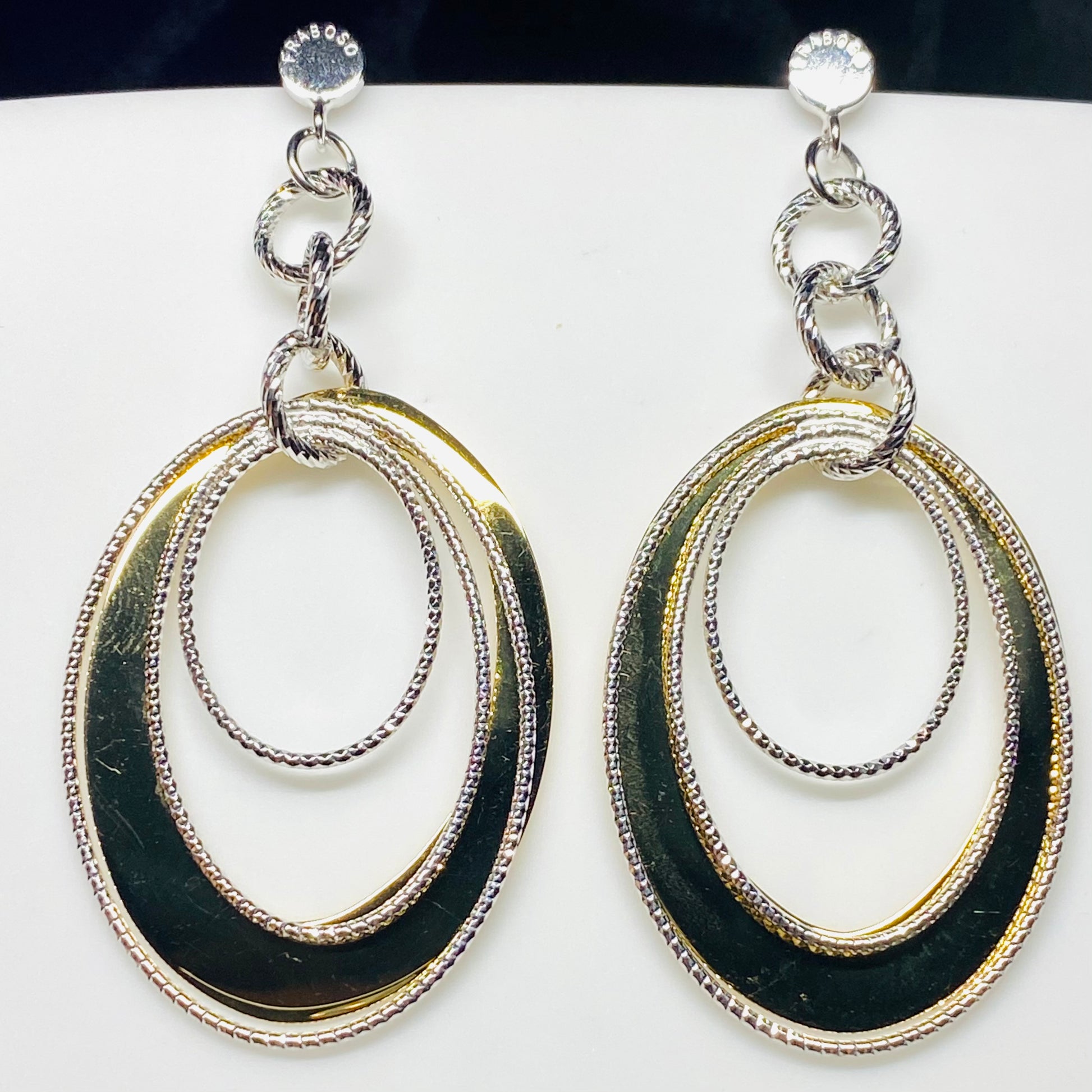 Sunshine Silver Dramatic Oval Drop Earrings - John Ross Jewellers