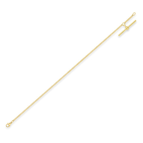 9ct Gold Tight Curb Link T-Bar Bracelet - John Ross Jewellers