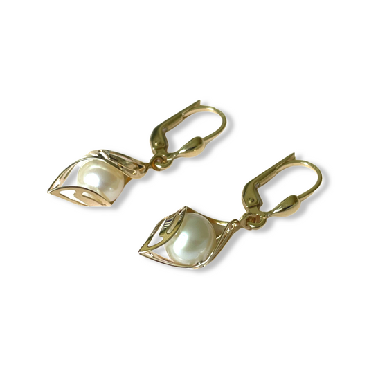 9ct Gold Pearl Drop Earrings - John Ross Jewellers