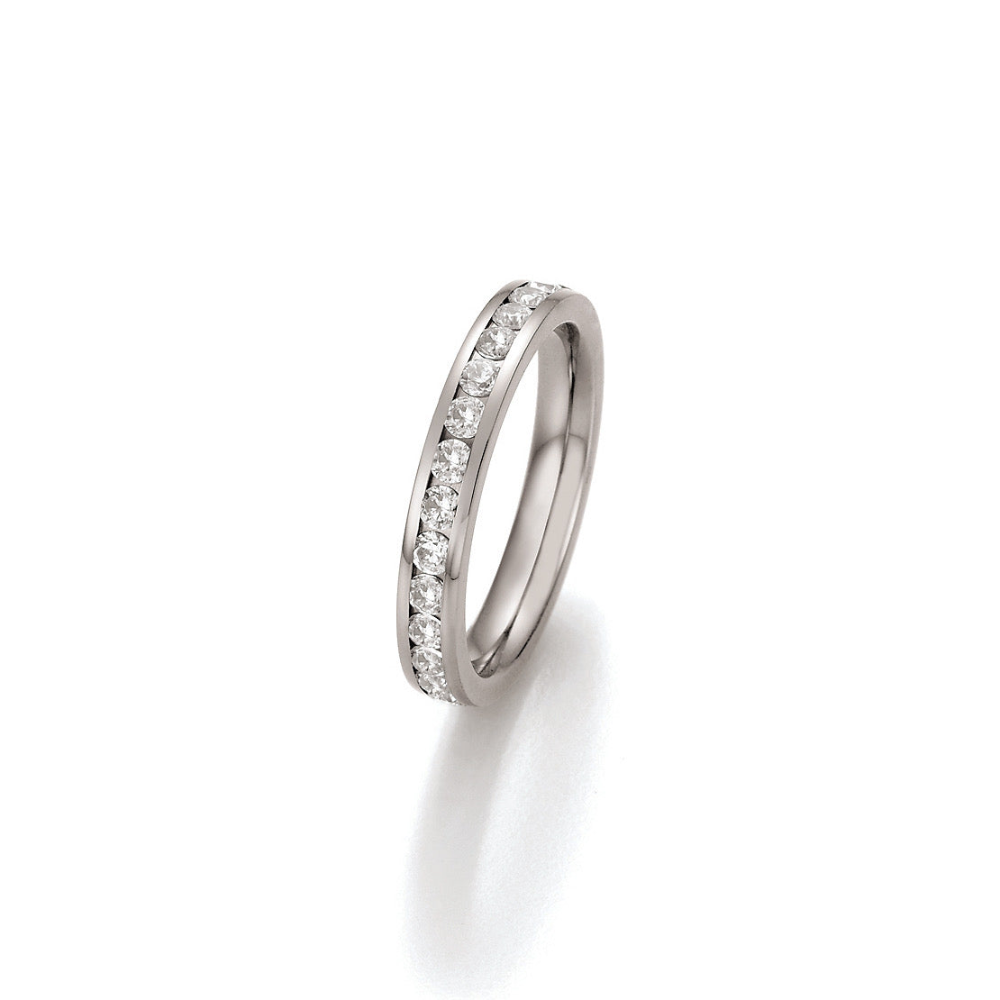 Titanium Fully Set CZ Eternity Ring | 3mm - John Ross Jewellers