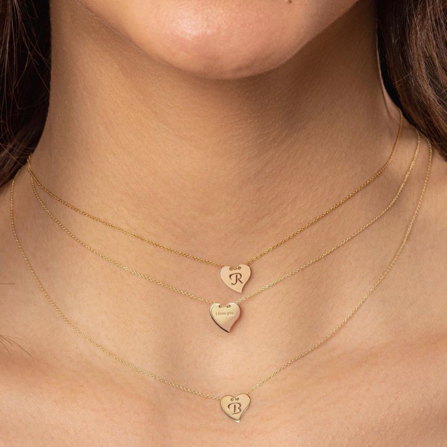 REBECCA MyWorld Letter Necklace - 9ct Gold|Heart Initial - John Ross Jewellers