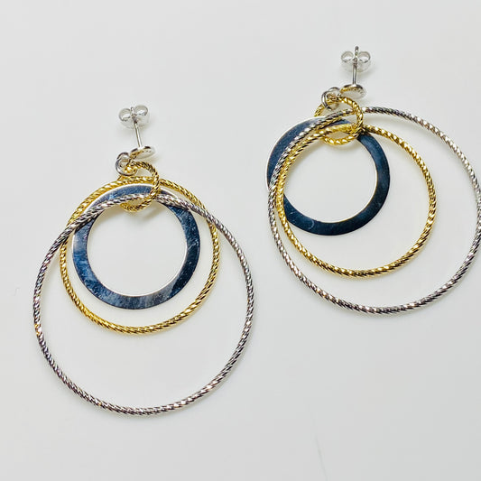 Sunshine Silver Dramatic Round Drop Earrings - John Ross Jewellers