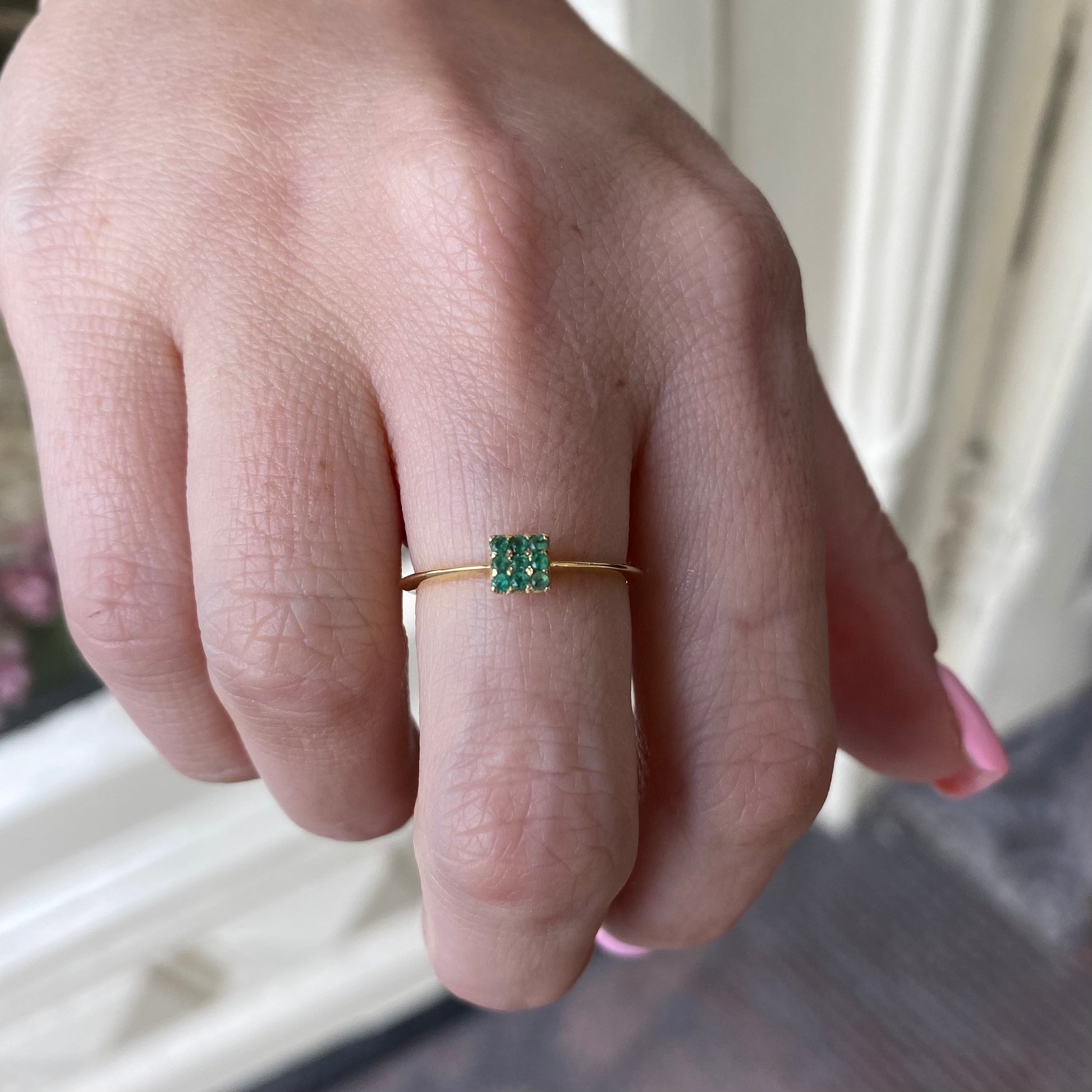 REBECCA Lux Emerald Quadra Ring | 18ct Yellow Gold - John Ross Jewellers