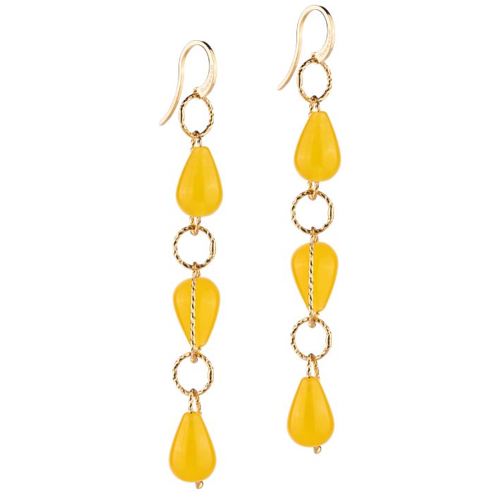 REBECCA Tulip Drop Earrings | Lemon & Gold - John Ross Jewellers