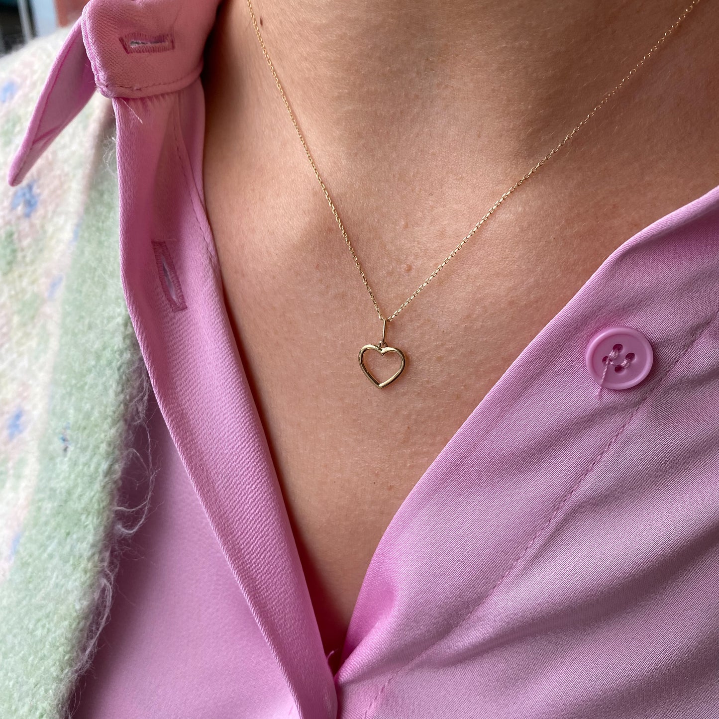 14ct Gold Open Heart Pendant Necklace - John Ross Jewellers