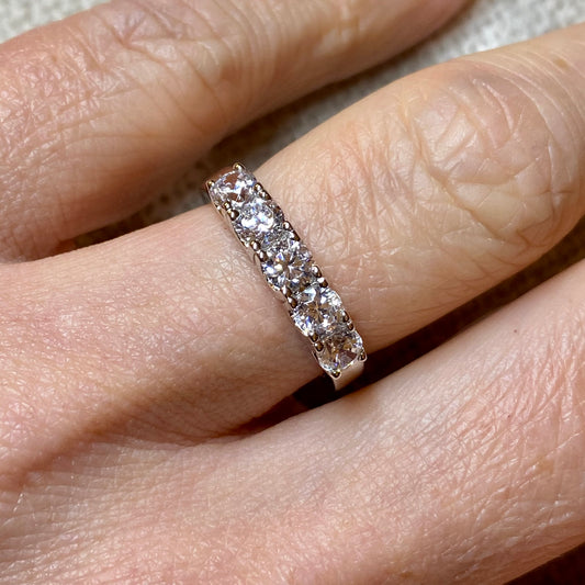 Silver CZ Five Stone Ring - John Ross Jewellers