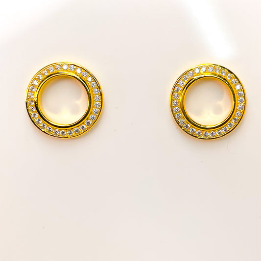 Sunshine Open Circle CZ Stud Earrings - John Ross Jewellers