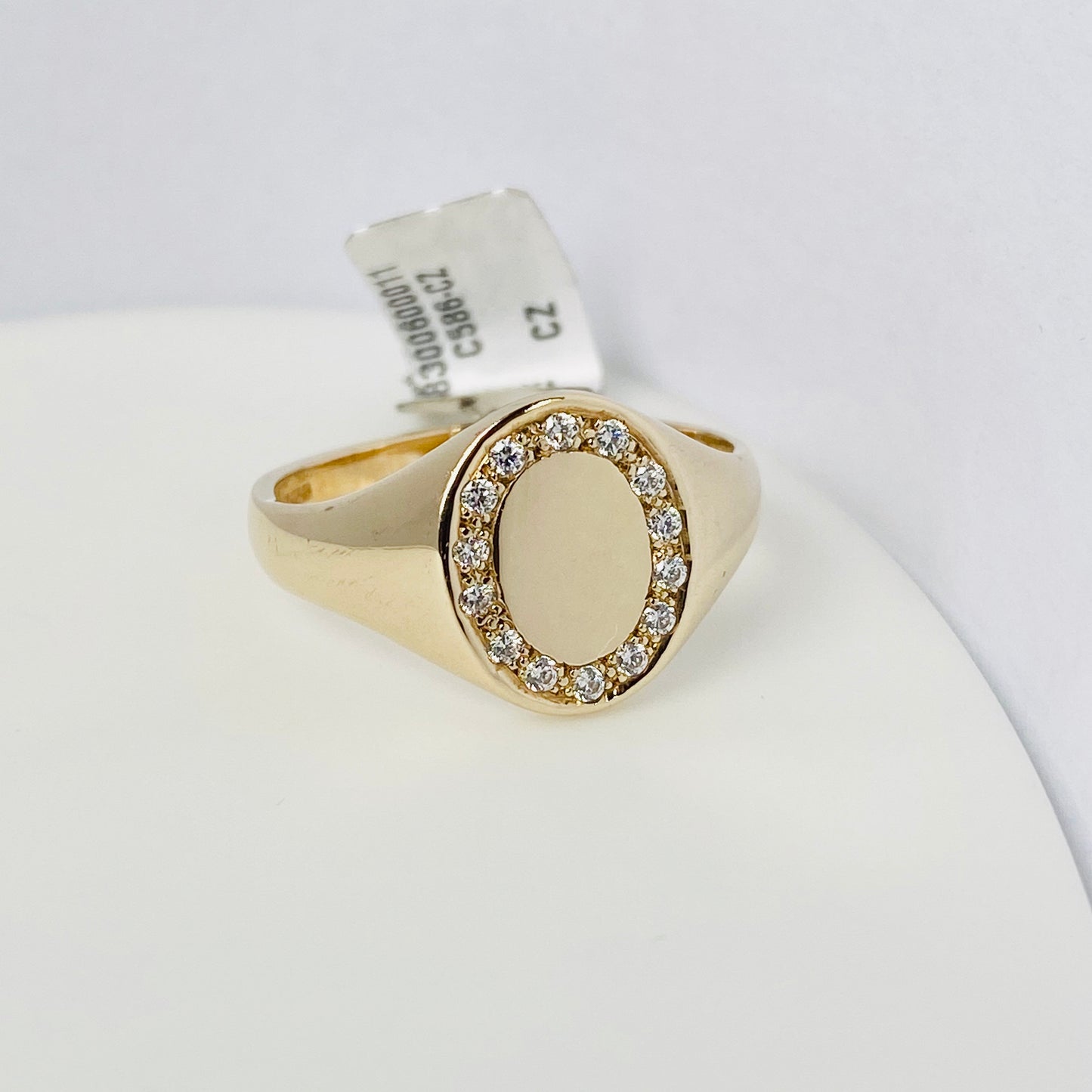 9ct Gold Gents CZ Ring  - Round Cut - John Ross Jewellers