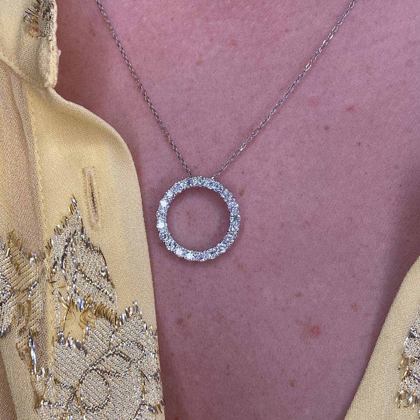 18ct White Gold 1ct Diamond Eternity Pendant - John Ross Jewellers