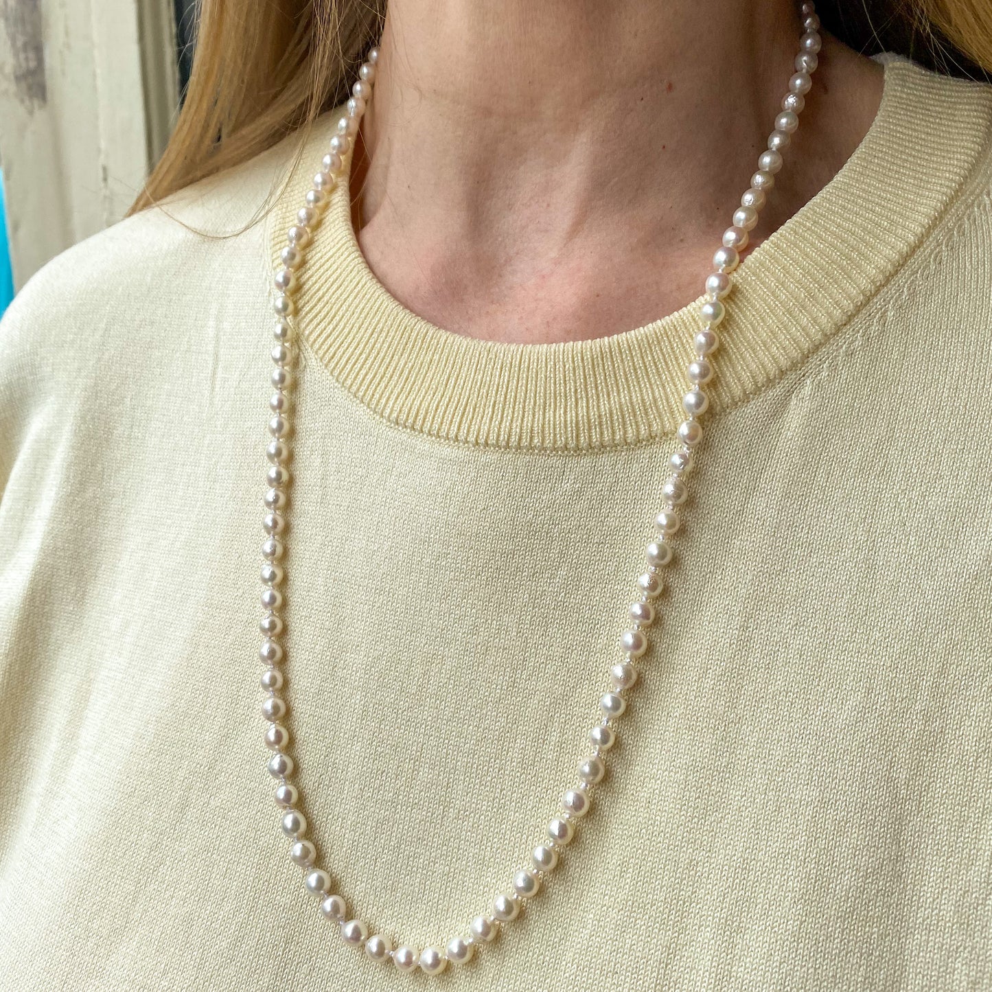 9ct Gold 28" Akoya Cultured Pearl Necklace - John Ross Jewellers