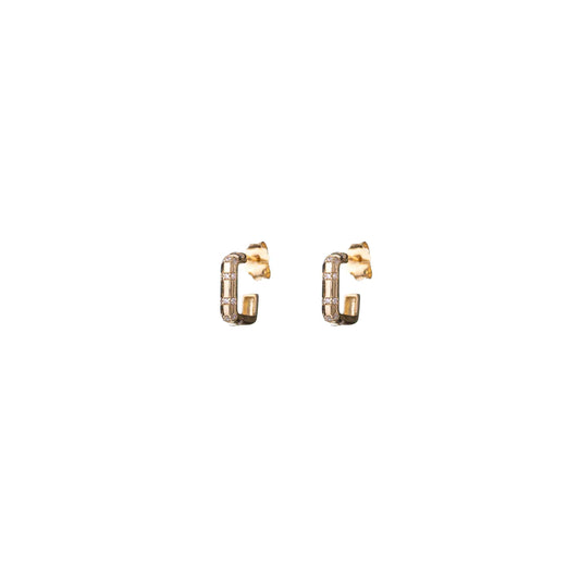 Sunshine Square CZ Hoop Earrings | 12mm - John Ross Jewellers