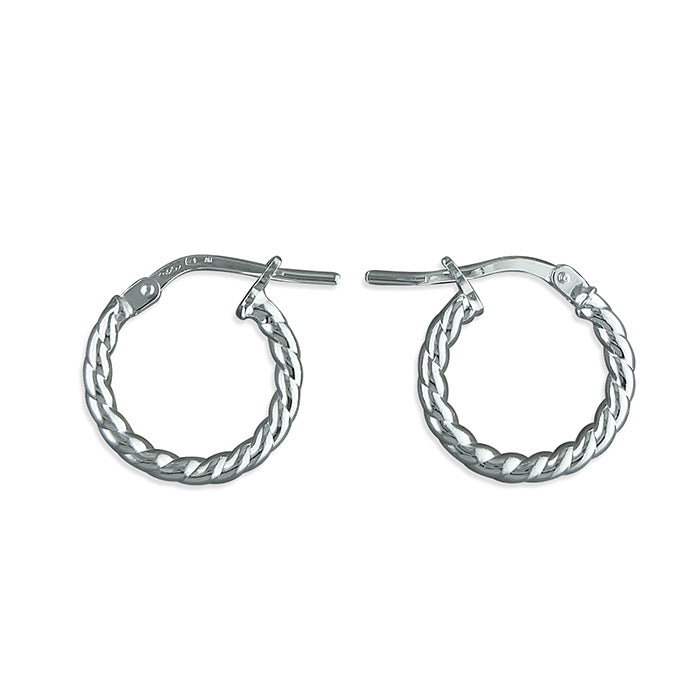 SUNSHINE 14mm Twist Hoop Earrings - John Ross Jewellers