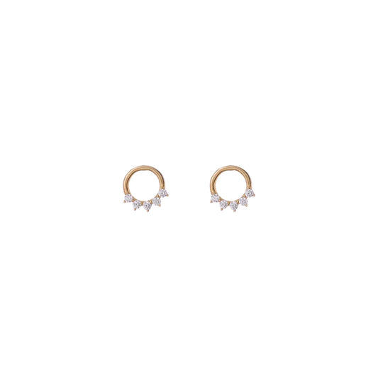 Sunshine CZ Tiara Stud Earrings - John Ross Jewellers