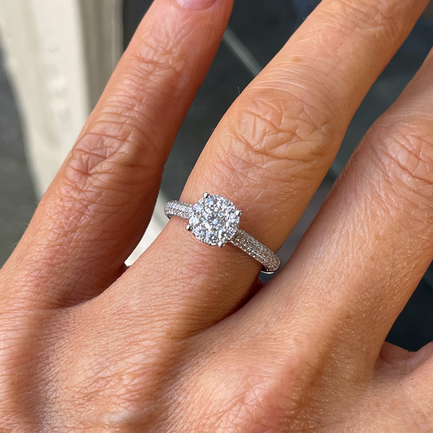 18ct White Gold Niamh Round Engagement Ring | 0.86ct - John Ross Jewellers