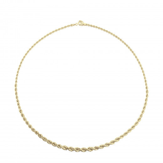 9ct Gold Graduated Rope Necklace - John Ross Jewellers