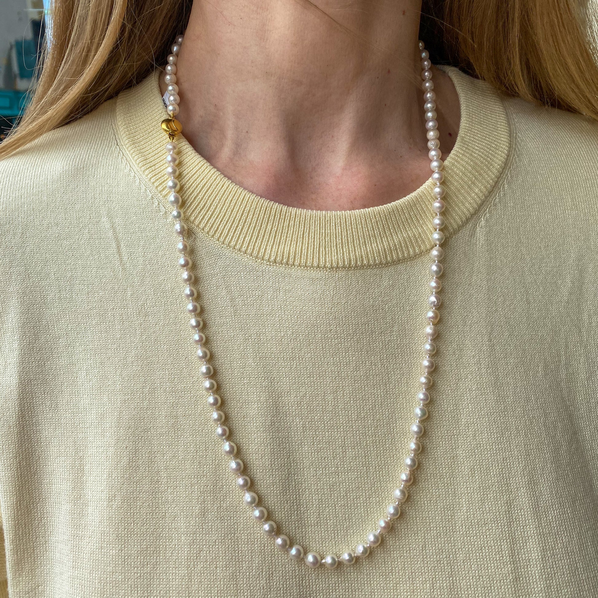 9ct Gold 28" Akoya Cultured Pearl Necklace - John Ross Jewellers