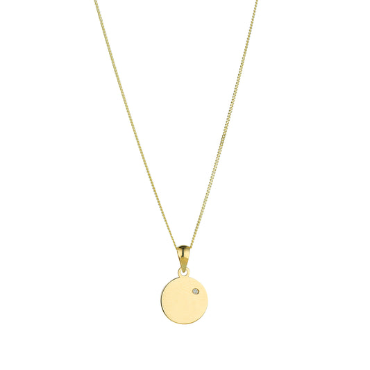 9ct Gold Diamond Disc Necklace - John Ross Jewellers