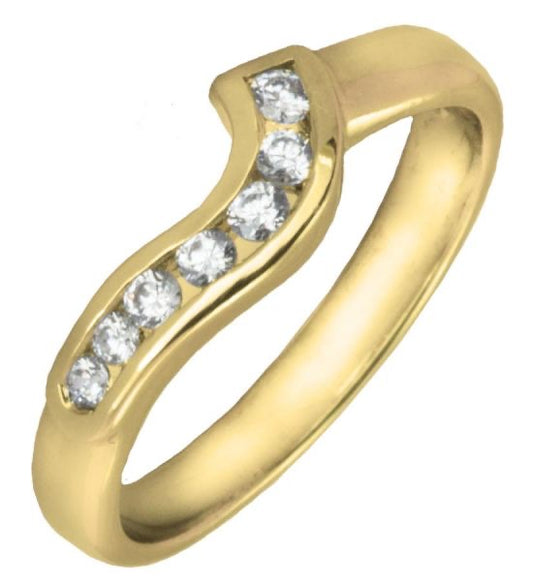 9ct Gold Diamond Set Eternity/Wedding Ring | Channel Twist - John Ross Jewellers