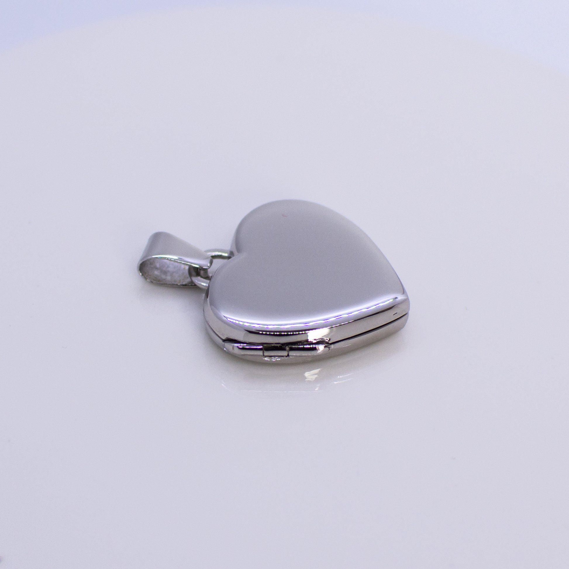 Silver Polished Heart Locket and Chain - John Ross Jewellers