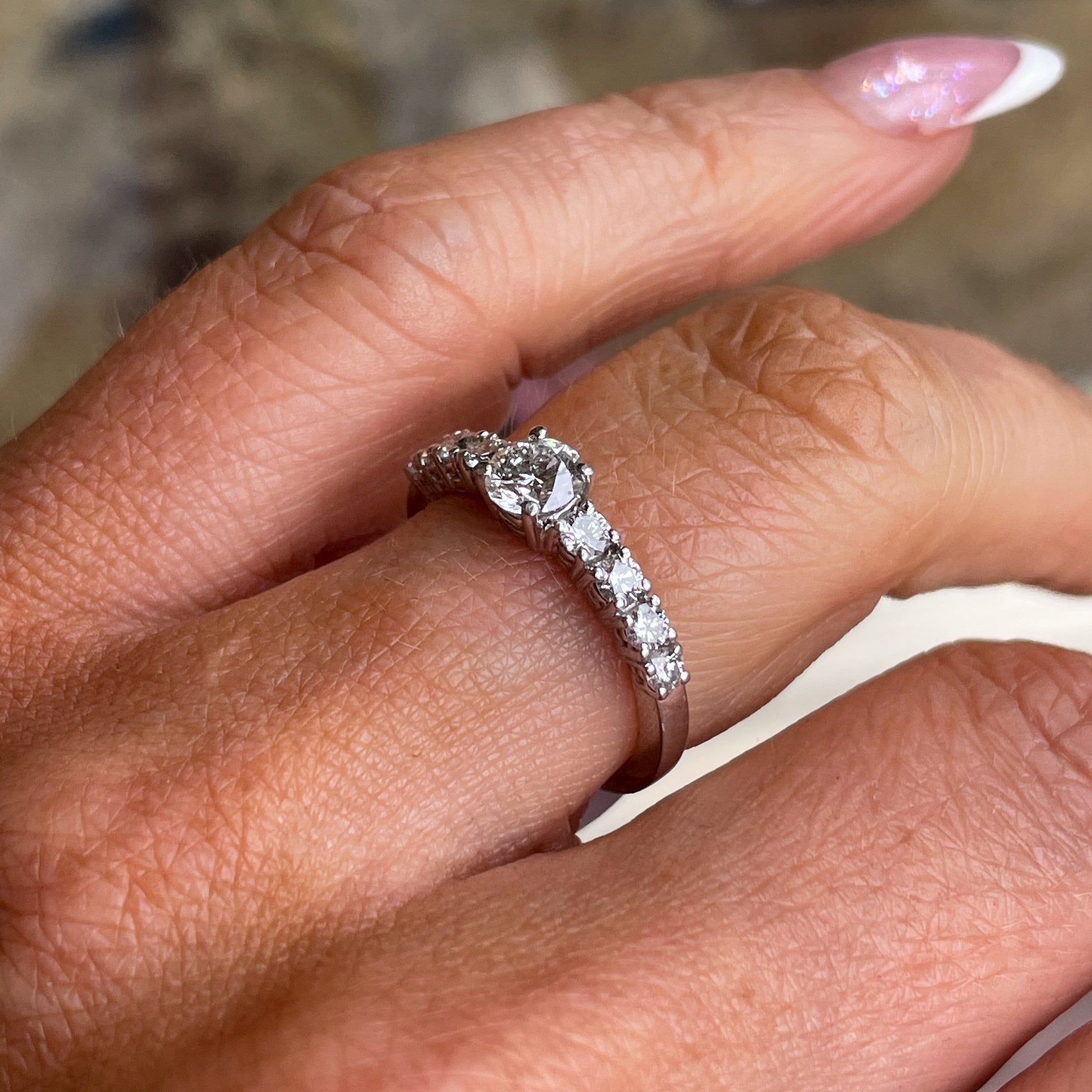 18ct White Gold Diamond Engagement Ring | 0.96ct - John Ross Jewellers